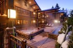 Outdoor heated pool and hot tub